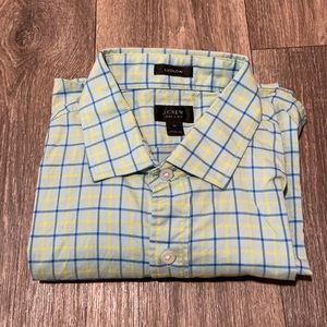 J. Crew Ludlow Mens Medium - Green with Blue and Yellow stripes/checkered